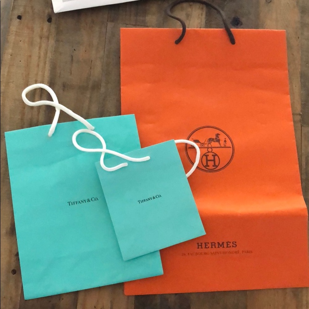 Hermès and Tiffany’s shopping bags